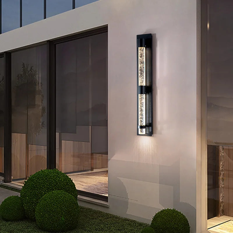 Decorbites™ Kristall-Blase LED-Wandlampe: Stilvolle Außenbeleuchtung für Garten, Veranda und Eingangsbereich