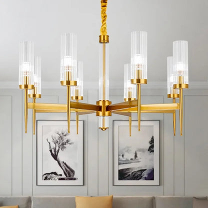 Decorbites™ Vergoldete nordische LED-Kronleuchter für das Wohnzimmer | Luxuriöse hängende Pendelleuchte