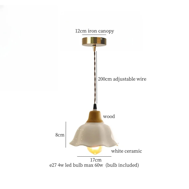 DecorBites™ French Minimalism Ceramic LED Pendant Light for Home Decor