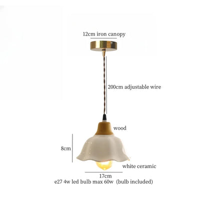 DecorBites™ French Minimalism Ceramic LED Pendant Light for Home Decor