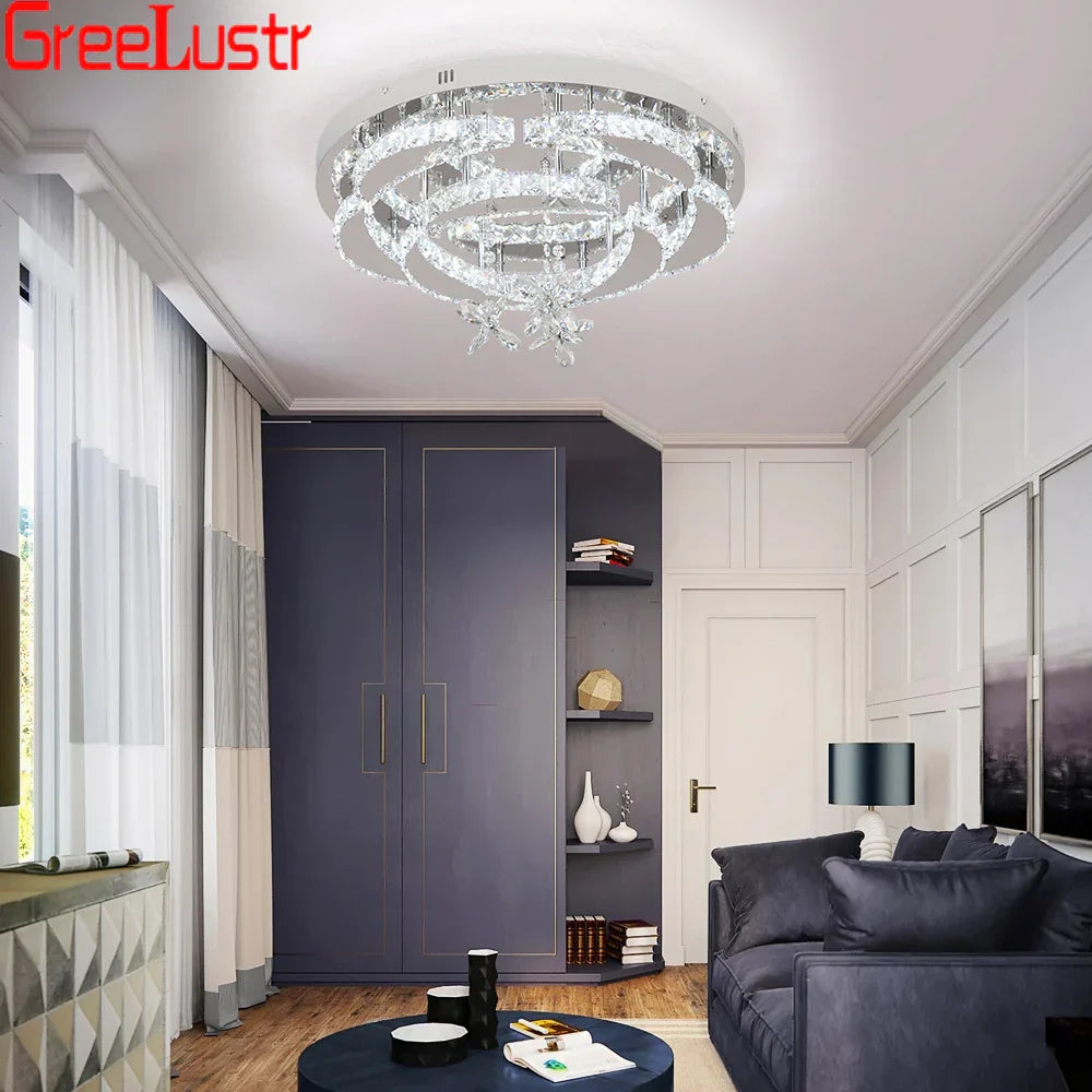 Decorbites™ Kristall-Regentropfen-Blumen-Fernbedienungs-LED-Kronleuchter-Deckenleuchte für das Wohnzimmer