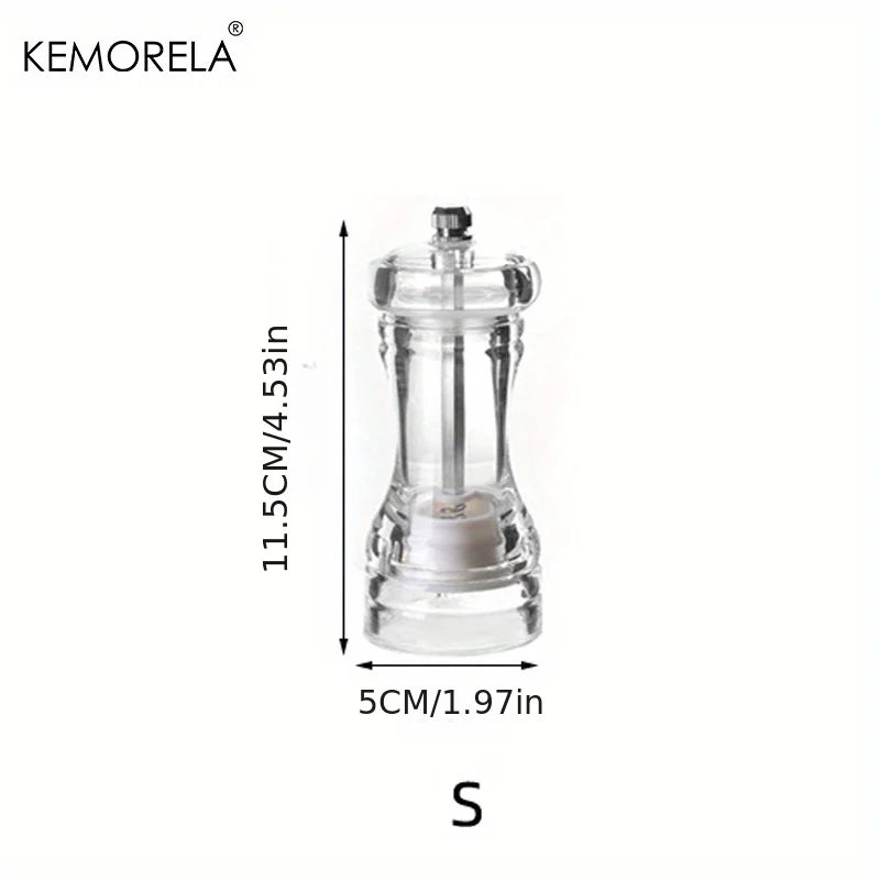 DecorBites™ Acrylic Manual Pepper Grinder | Transparent Salt and Spices Mill Shaker