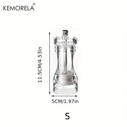 DecorBites™ Acrylic Manual Pepper Grinder | Transparent Salt and Spices Mill Shaker