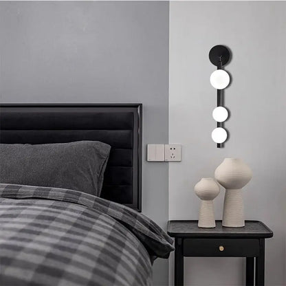 DecorBites™ Glass Ball Wall Lights Living Room Coffee Shop Gold Black Pearl Mirror Light