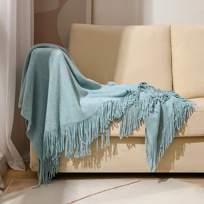 Decorbites™ Gestrickte Nordische Sofadecke - Weiche Wollmischung Bettrandtuch für Hotel-Schlafzimmer-Dekoration