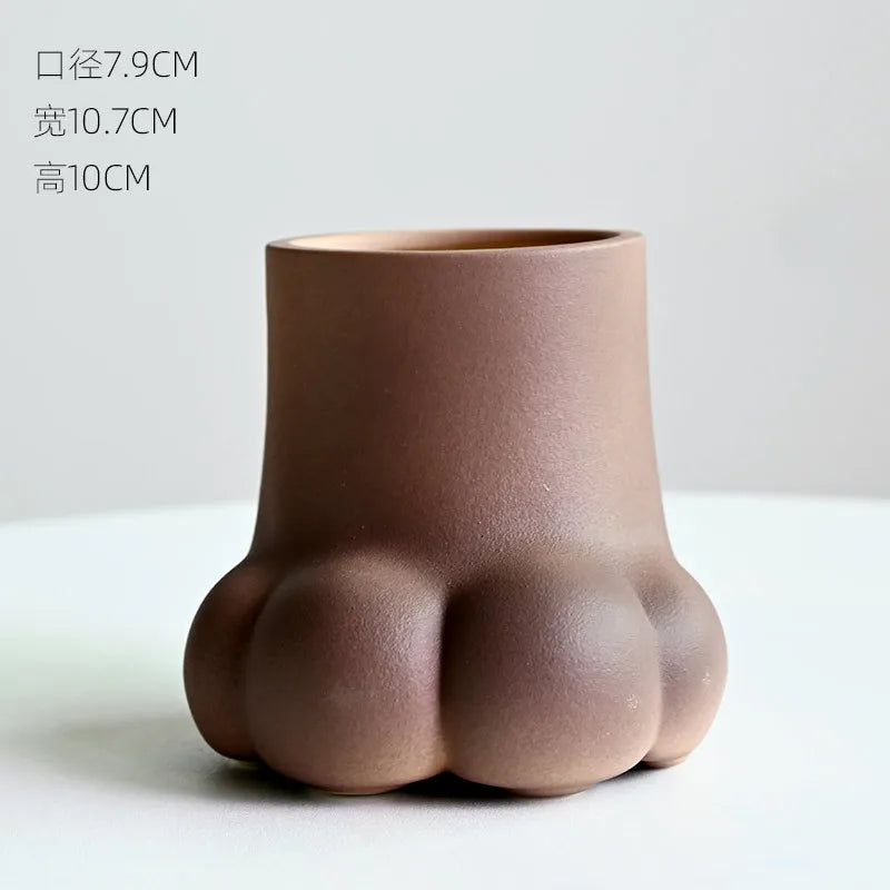 Decorbites™ Süße Cartoon-Katzenkrallen-Keramikvase zur Hausherstellung