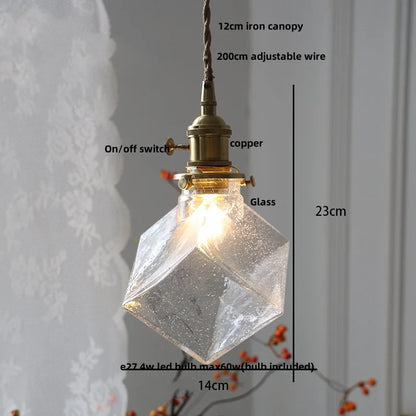 DecorBites™ LED Brass Pendant Lamp Modern Clear Glass Dining Light