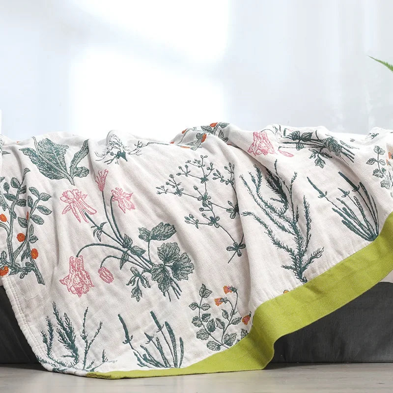 Decorbites™ Baumwolldecke für Freizeit: Luxuriöse weiche Decke für den Sommer, Überwurf für Einzel-/Doppelbett, Sofatuch – Nordisches Wohnaccessoire