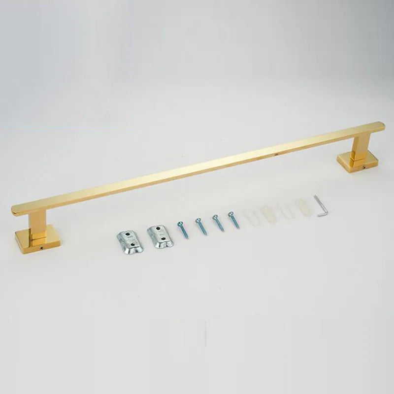 Decorbites™ Gold Messing Badezimmer-Armaturen 4-Teile-Set: Handtuchhalter, Handtuchring, Toilettenpapierhalter, Bademantel-Haken
