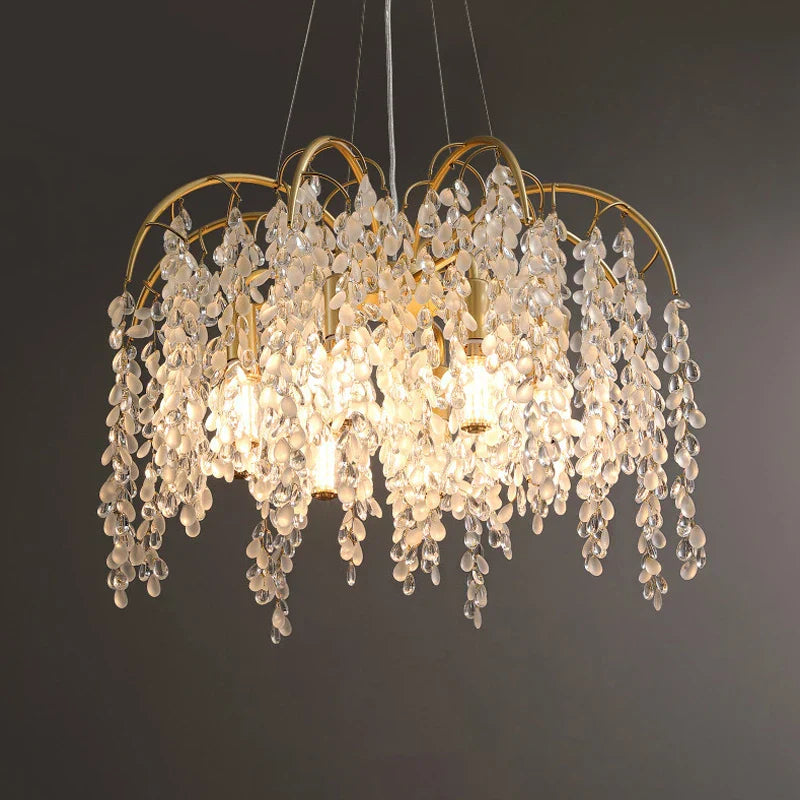 Decorbites™ Kristall-LED-Kronleuchter Golden Luxus-Wohnzimmer-Deckenleuchte