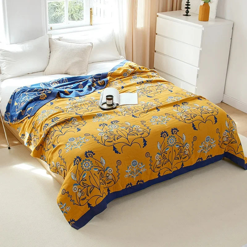 Decorbites™ Boho-Mandala-Baumwolldecke für den Sommer – Doppelseitige weiche Wurfdecke für Betten, Sofas
