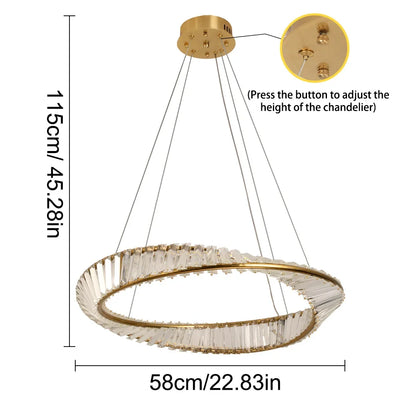 Decorbites™ Gold Möbius-Streifen-Anhänger-Leuchter für luxuriöse Wohn- und Essbereiche