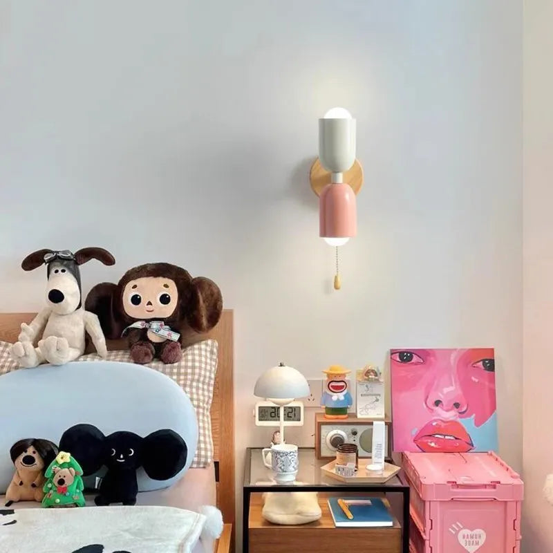 Decorbites™-Creme-Reißverschluss-Holzwandlampe für Schlafzimmer, Wohnzimmer, Flurbeleuchtung