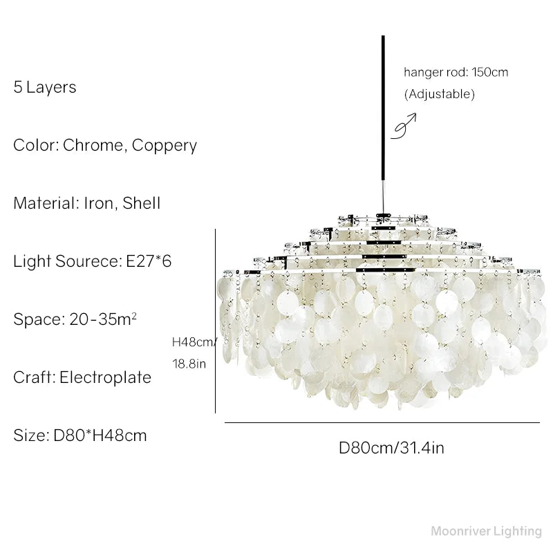 Decorbites™ Äolische Glocken Muschel-Lüster für mediterranes Wohnzimmer, Geschäft, Bar und Restaurant