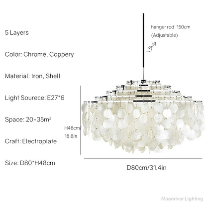 Decorbites™ Äolische Glocken Muschel-Lüster für mediterranes Wohnzimmer, Geschäft, Bar und Restaurant