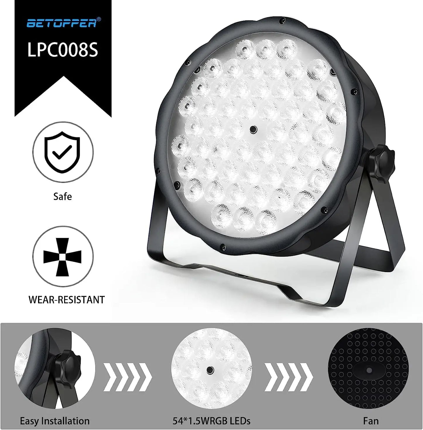 Decorbites™ Große Bär RGB LED Par-Lichter - Set aus 4 Disco-Bühnen-DJ-Partybeleuchtungen