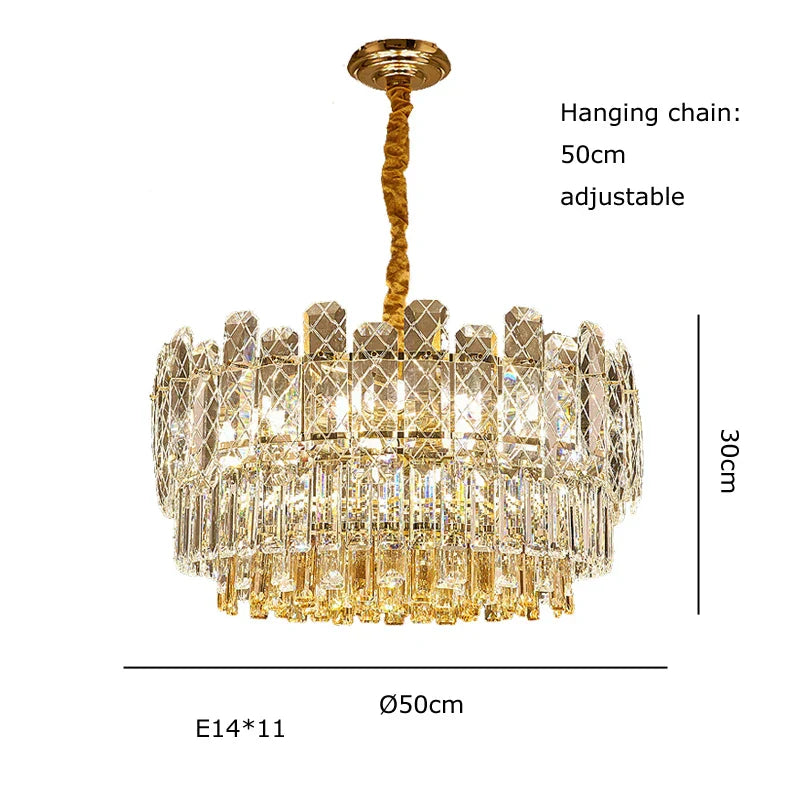 Decorbites™ Gold-Luster-Kronleuchter LED-Kristallleuchte – Postmoderne Luxus-Hängeleuchte