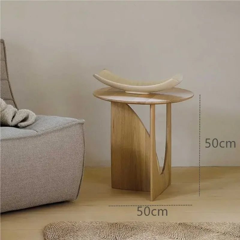 Decorbites™ Rundes Walnussholz Couchtisch für das Wohnzimmer mit solidem nordischem Design
