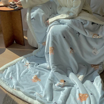 Decorbites™ Koreanisches Cartoon-Plüschdecke, weiche Nappensofabezug für Zuhause und Wohnheim