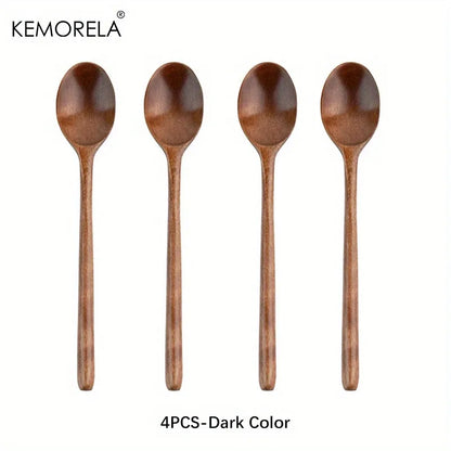 Decorbites™ 4-teiliges Holzlöffel-Set - Koreanischer Stil Natürliches Holz Suppentischgeschirr