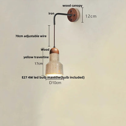 Decorbites™ LED Gelbe Travertin-Stein-Wandlampe – Nordisch Moderne Treppenbeleuchtung