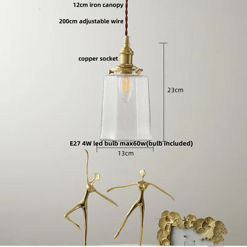 DecorBites™ Green Glass LED Pendant Lights, Adjustable Nordic Modern Hang Lamp for Bedroom, Kitchen, Hotel