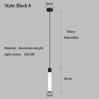 Minimalist White Linear Pendant Light In Aluminum