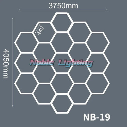DecorBites™ Geometric LED Lights for Exhibition Car Detailing Garage Workshop - Polygonal Snowflake Theme