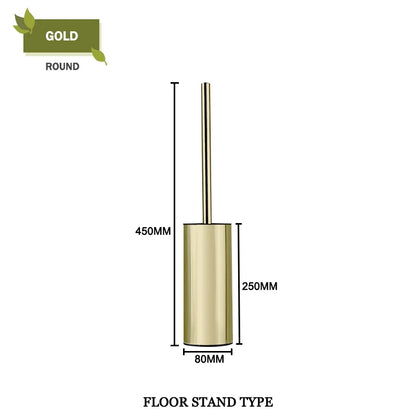 DecorBites™ Gold Toilet Brush Set with Wall Mount Holder