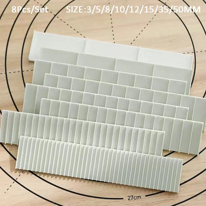 Decorbites™ Kekskuchen-Walzform mit Skalenmaßstab für die Konditorei-Dekoration, 8 Stk.