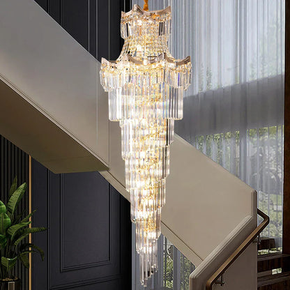 Decorbites™ Kristall-Duplex-Kronleuchter: Luxus-Leuchte & Treppenlampe für Loft-Wohnung & Villa