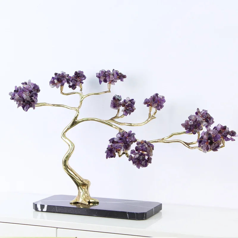 DecorBites™ Crystal and Brass Metal Decorative Figurine for Room Decoration