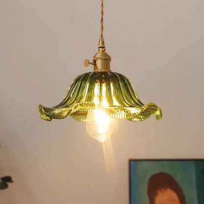 DecorBites™ Glass Industrial Pendant Light: Loft Style Fixture with Copper Socket for Home Decor