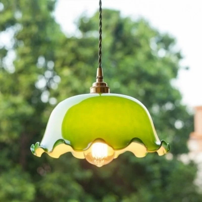 Decorbites™ Grüne Lotus LED-Hängeleuchte Glasleuchte
