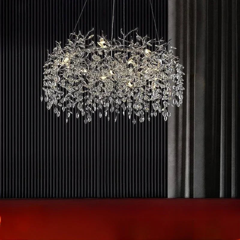 Decorbites™ Golden Crystal Tree Deckenleuchter, Luxuriöse Aluminium-Kunstarmatur