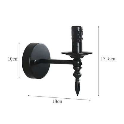 Decorbites™ Eisenkunst-Wandlampe: Retro-Schwarze Kerzen-LED-Wandleuchten für Wohnzimmer, Nachttisch & Flur