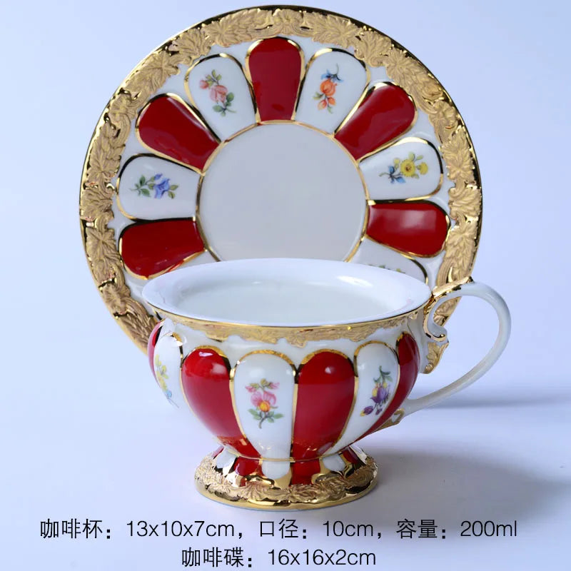 Decorbites™ Geprägtes Gold Bone China Teetassenservice-Set, Deutsches Design Trinkgeschirr