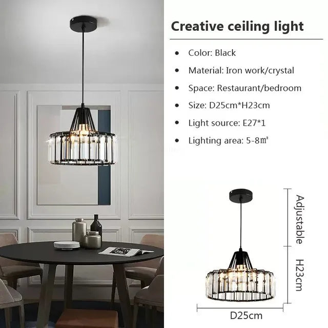 Decorbites™ Kristall-LED-Hängeleuchte: Retro-Gold-Lampenschirm für Wohnzimmer, Schlafzimmer, Esszimmer