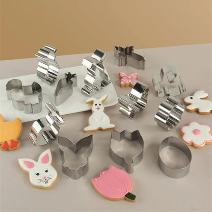 Decorbites™ Osterplätzchen-Ausstecher-Set für Kinder-Backparty, Edelstahlform – 12 Stk.