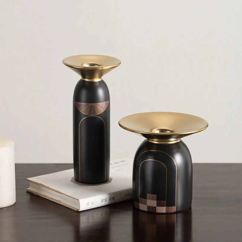 Decorbites™ Golden Tablettenvase Kerzenleuchter-Set – Elegante Wohnaccessoires & Blumenarrangements-Zubehör