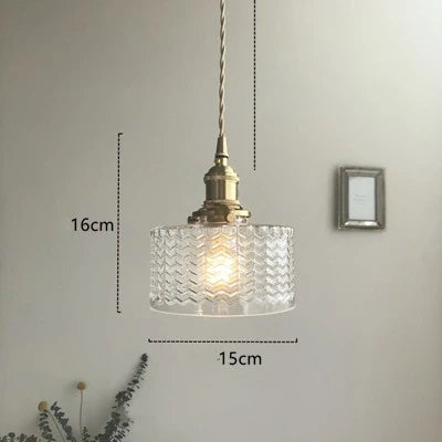 DecorBites™ Green Glass LED Hanging Light Fixture Copper Socket Modern Pendant Lamp