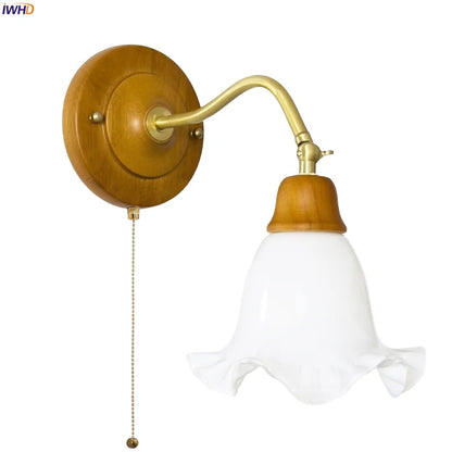 Decorbites™ Französische Vintage Kupferglas LED Wandleuchte für Schlafzimmer Wohnzimmer Spiegel