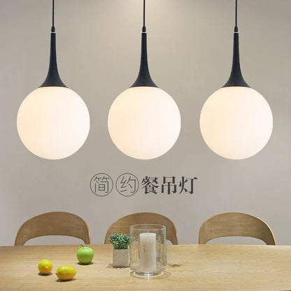 Decorbites™ Glas-Kugeln-LED-Hängeleuchten für modernes Wohnzimmer, schwarze/weiße Hornarmaturen