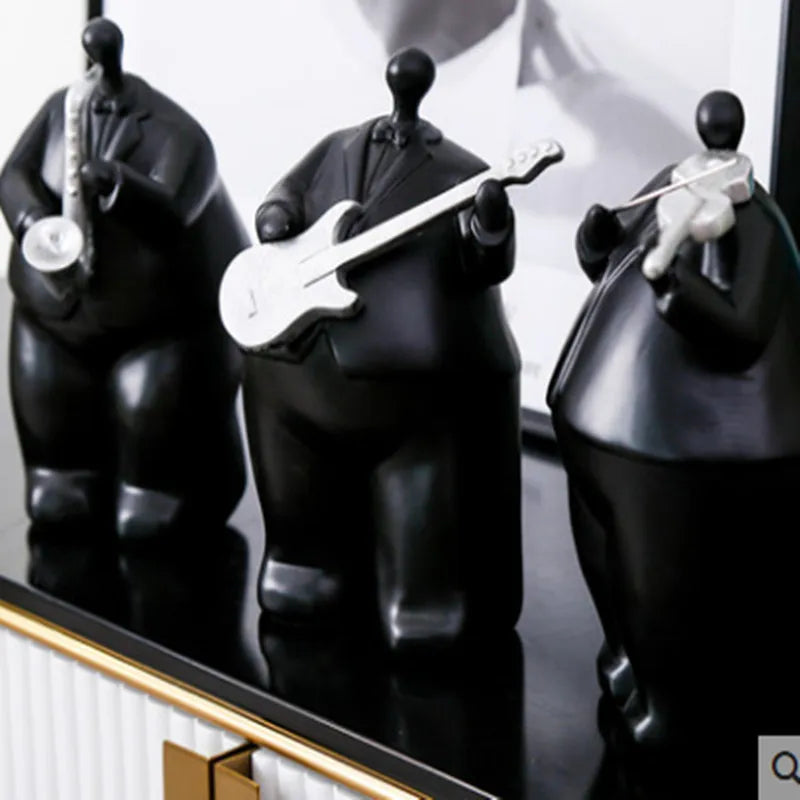 Decorbites™-Menschliche Figur-Skulptur Musikinstrument Band-Charakter Heimdekoration