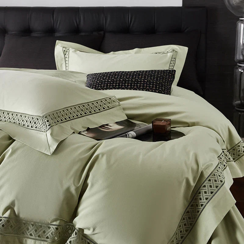 DecorBites™ Egyptian Cotton Luxury Hotel Bedding Set: Duvet, Sheet, Pillowcases
