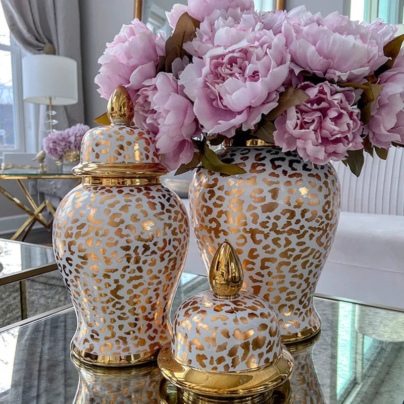 Decorbites™ Leopard-Print Keramik-Schachmatt-Glas: Vintage-Home-Deko-Vase & Aufbewahrungsbehälter