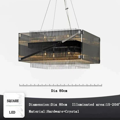 DecorBites™ Crystal Glass Pendant Chandelier for Luxe Dining Room Decor