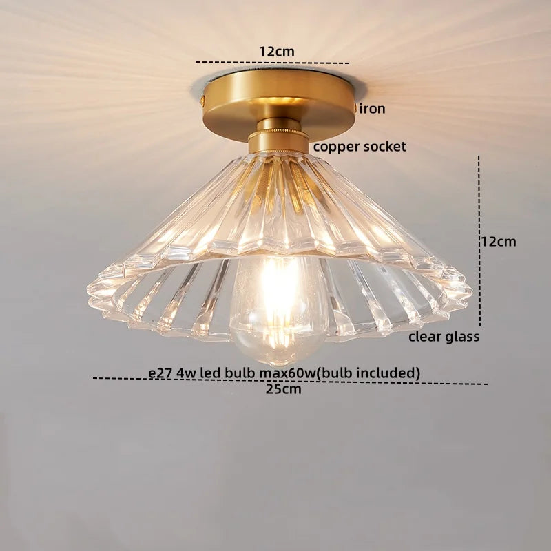 DecorBites™ Glass Copper LED Ceiling Light - Simple Art Decorative Chandelier