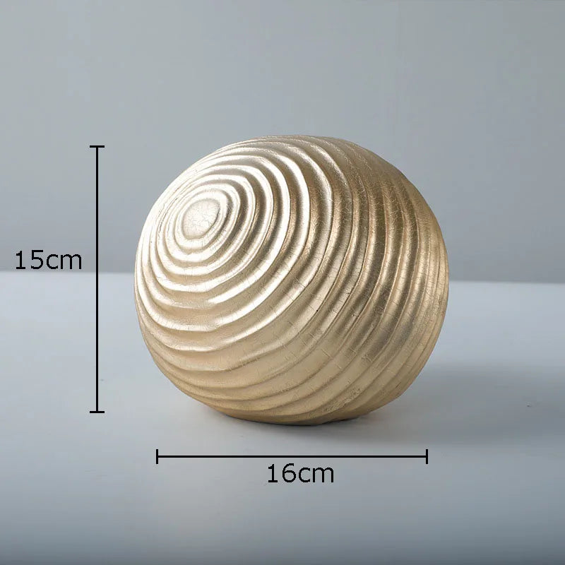 Decorbites™ Golden Wave Ball Desk Ornament, abstrakte Kunstskulptur für die Raumästhetik