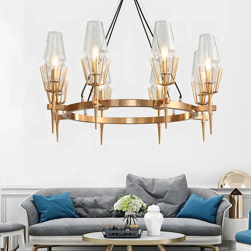 Decorbites™ Gold-Lustre-Glasleuchter: Moderner Luxus-Hängeleuchter für Wohnzimmer, Esszimmer, Schlafzimmer